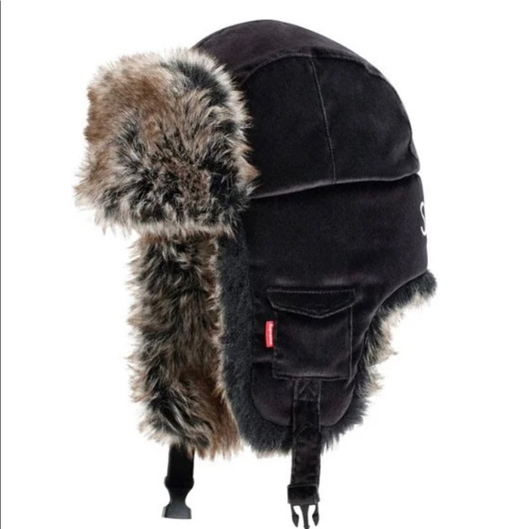 Supreme Velvet Trooper Hat - Black